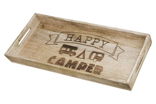 Holz Deko Tablett "Camping" VE 4