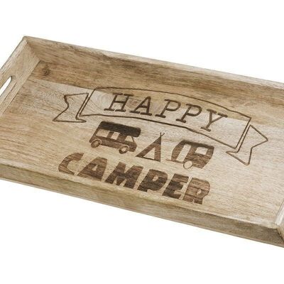 Holz Deko Tablett "Camping" VE 4