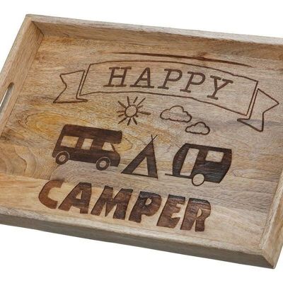 Holz Deko Tablett "Camping" VE 2