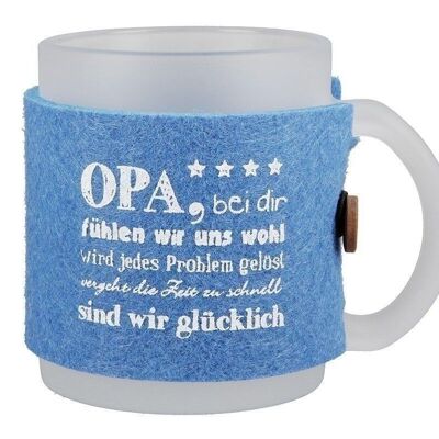 Glas Tasse "Opa, bei dir..." satiniert VE 6