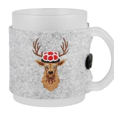 Coupe en verre "Hirsch mit Bollenhut" satiné VE 6