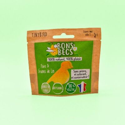 Bonbons aux fruits bios, vegan, fabriqués en France, goût Poire - Graines de Lin
