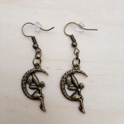 Pair of antique alloy fairy earrings