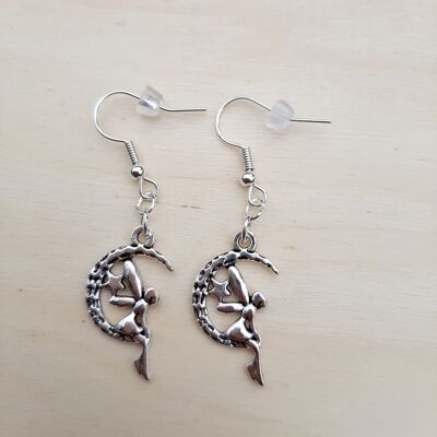 Pair of silver alloy fairy earrings