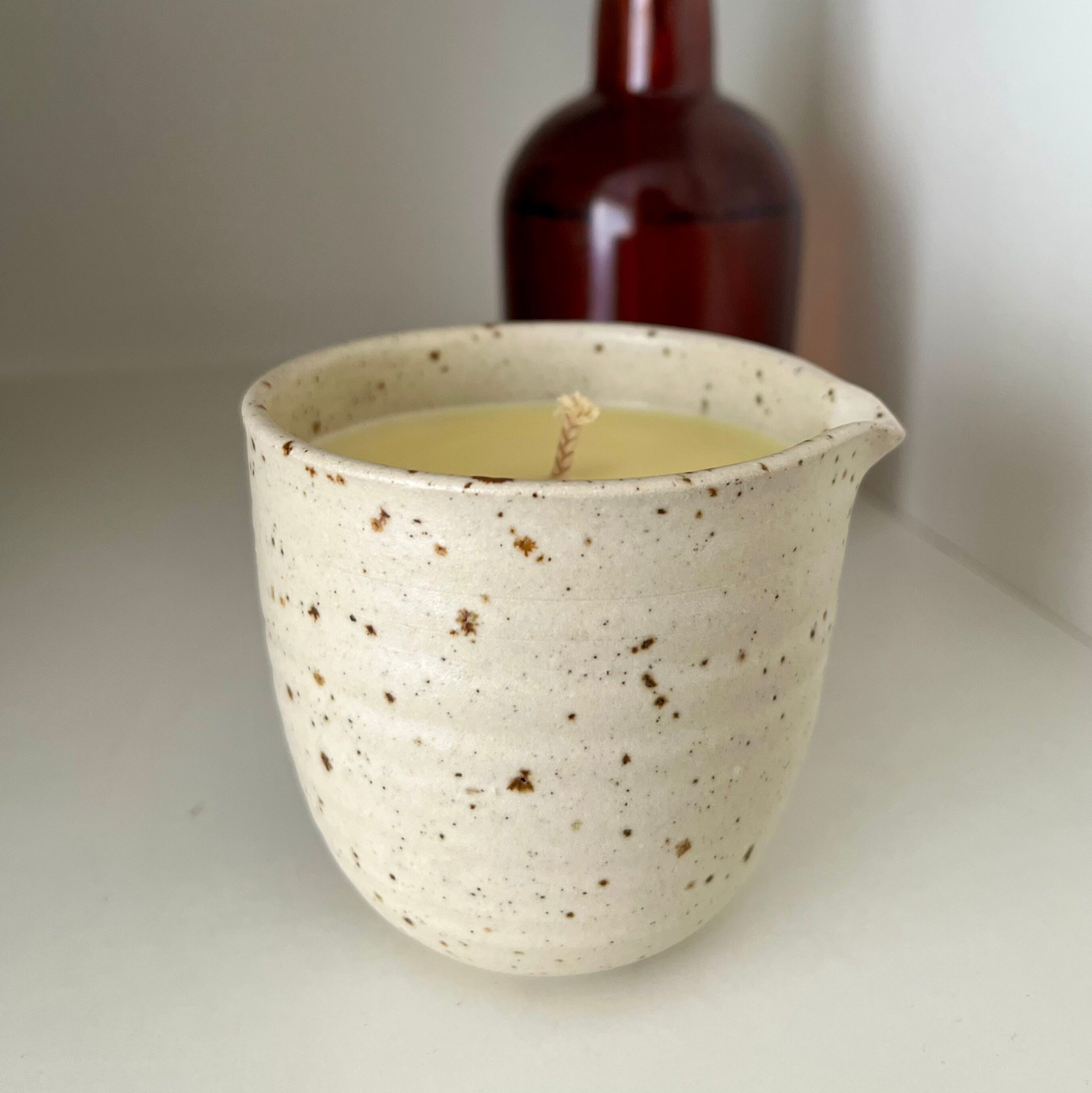 Serenity massage candle | 99.9% ORGANIC | Handcrafted ceramic pot | Slow Cosmetics Label