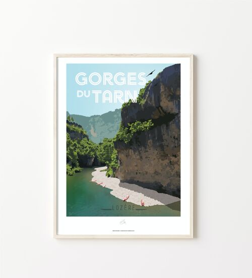 Affiche Gorges du Tarn - Poster de Lozère - Occitanie, France