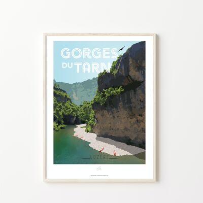 Poster Gorges du Tarn - Poster of Lozère - Occitanie, France