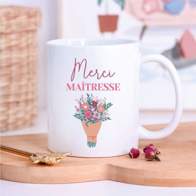 White mug "Mistress love bouquet"
