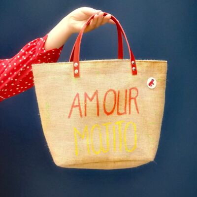 Amour Mojito Jute-Einkaufstasche