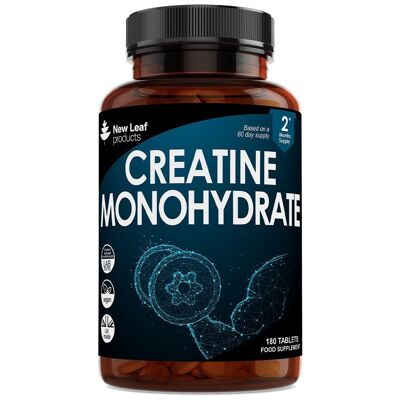 Tabletas de monohidrato de creatina 3000 mg - 180 tabletas de creatina suplemento de entrenamiento de gimnasio