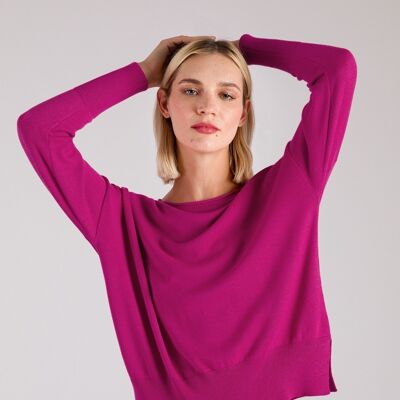 Plain fine knit sweater(436595-121)