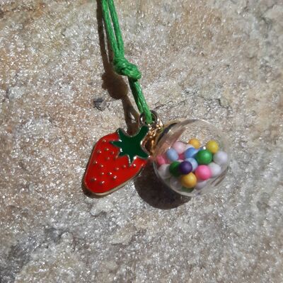 Wild strawberry long necklace
