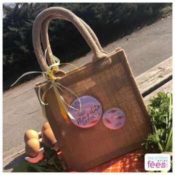 Petit sac cabas "Ma petite Récolte" (Pâques, enfant, chocolat, chasse à l'oeuf) 2
