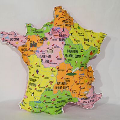Coussin rose carte de la France