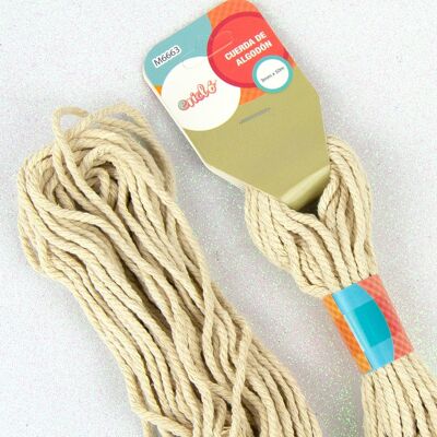 Cuerda de algodón 3mm x 10M Cuerda de algodón natural Macramé y Manualidades