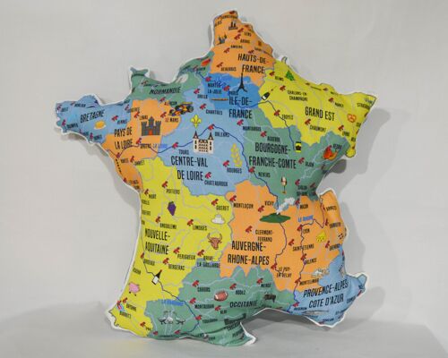 Coussin vert carte de France