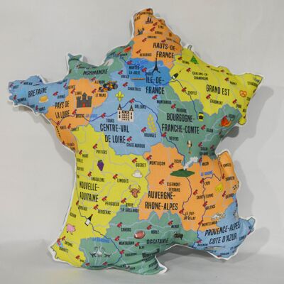 Mappa verde della Francia cuscino