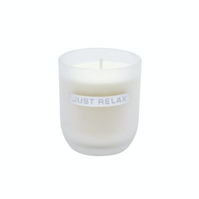 Barattolo di candela Frosted Milk Cosy Blossom 'Just Relax'