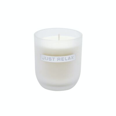 Candle jar Frosted Milk Cozy Blossom 'Just Relax'