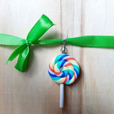 Lollipop Apple-Lemon Ribbon Long Necklace