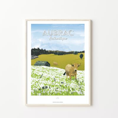 Affiche Aubrac - Poster de Lozère - Occitanie, France