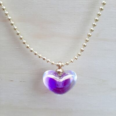 Violet Icy Heart Necklace