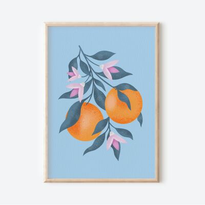 Orange Branch, Art Print