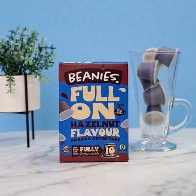 Beanie FULL ON Haselnussgeschmack 10 Kaffeepads