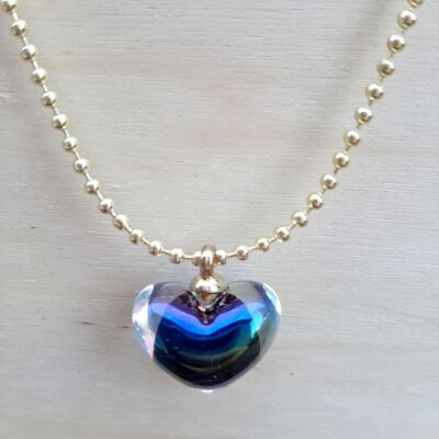 Black Iced Heart Necklace