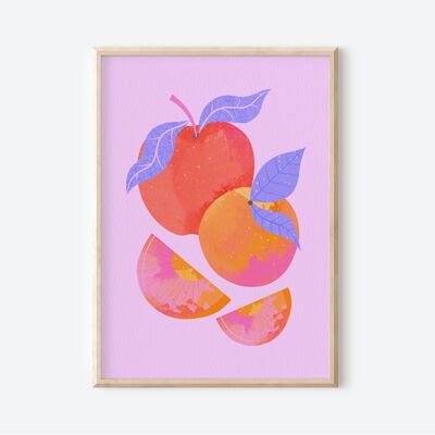 Abstract Apple and Orange, Art Print