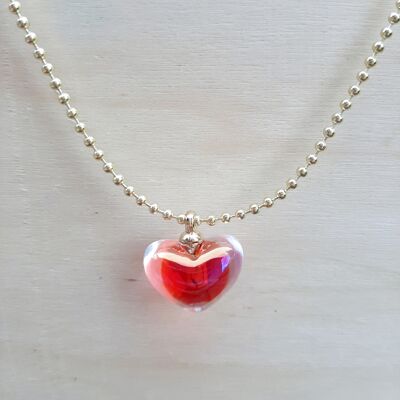 Red Iced Heart Necklace