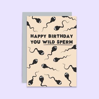 Tarjetas de cumpleaños divertidas de esperma salvaje | Tarjetas de cumpleaños masculinas divertidas