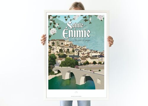 Affiche Sainte-Énimie, Gorges du Tarn - Poster de Lozère - Occitanie, France