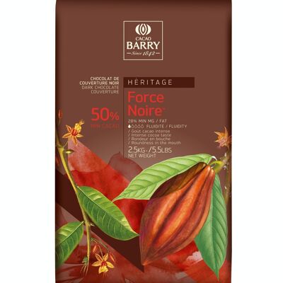 CACAO BARRY - FORCE NOIRE 50% CACAO - 2.5 KG - PLAQUE