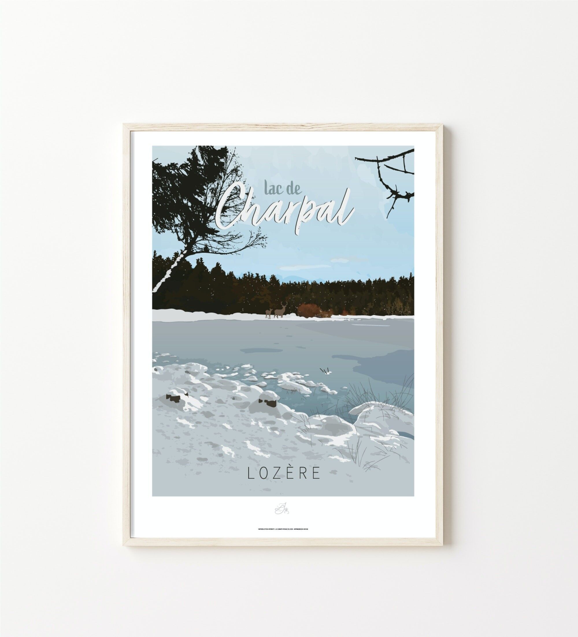 Poster Lac de Charpal, in Margeride - Poster von Lozère - Okzitanien, Frankreich