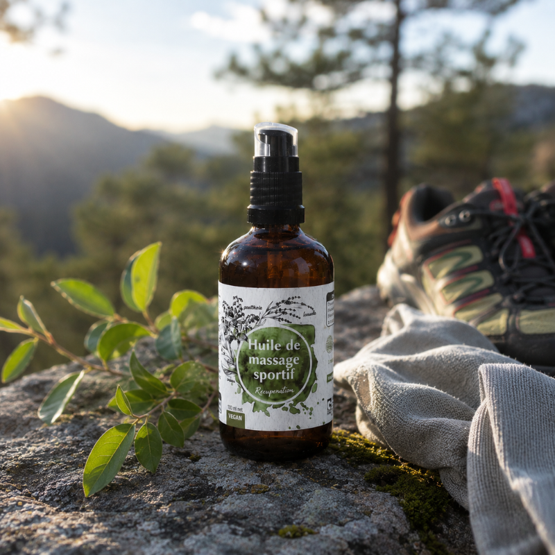 Organic sports massage oil – Arnica & Wintergreen – Muscle recovery – Made in France