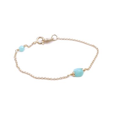 Bracelet en pierre naturelle d'amazonite bleue - Berlingot (Best Seller)