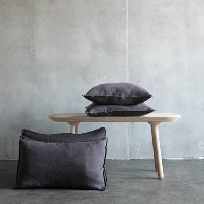 Linen Cushion Cover Grey Stone Washed