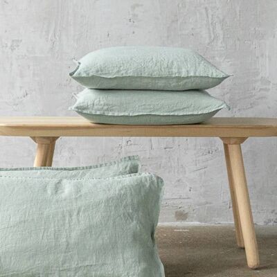 Linen Cushion Cover Sea Foam Stone Washed