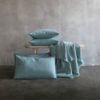 Housse de coussin en lin Stone Blue Stone Washed 3