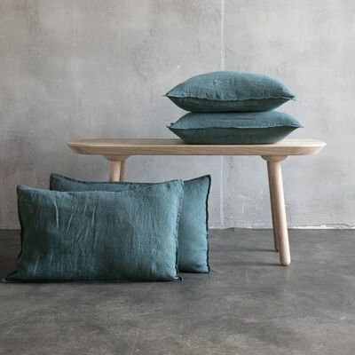 Linen Cushion Cover Balsam Green Stone Washed