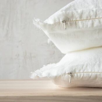 Housse de coussin en lin Off White Terra Fringe 4