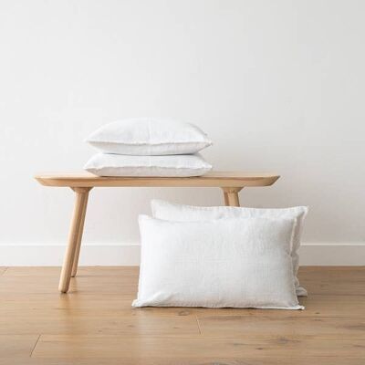 Linen Cushion Cover Optical White Terra Fringe