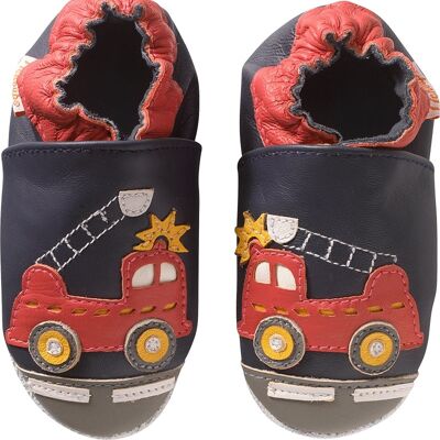 Pantofole in morbida pelle Xavier il camion dei pompieri