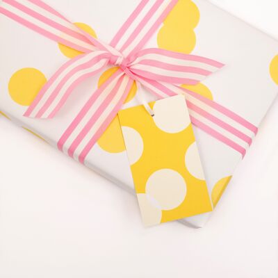 Pois jaune | 3 x étiquettes cadeaux