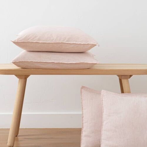 Linen Cushion Cover Rosa Pinstripe Washed