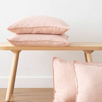 Linen Cushion Cover Rosa Crushed Melange