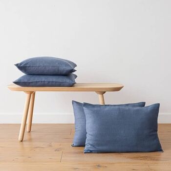 Housse de coussin en lin Vintage Indigo Lara 4