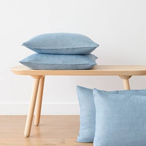 Linen Cushion Cover Stone Blue Lara