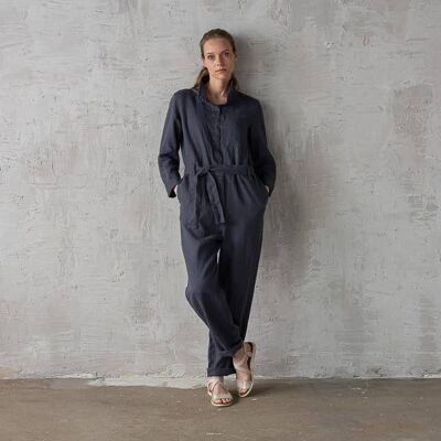 Linen Jumpsuit Anthrazite Emma